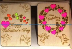 Valentine day postcard file cdr and dxf free vector download for Laser cut