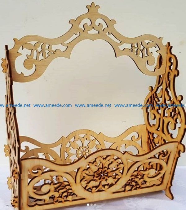 Laser Cut Wooden Basket File, Vector Files For Laser Cutting