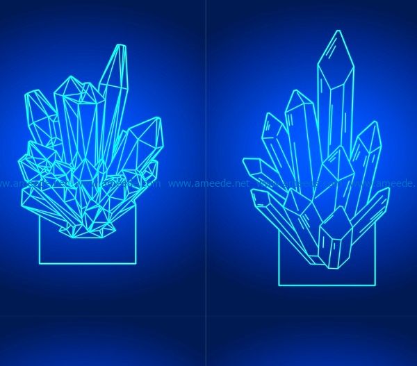 acrylic crystal lamp file cdr and dxf free vector download for laser engraving machines