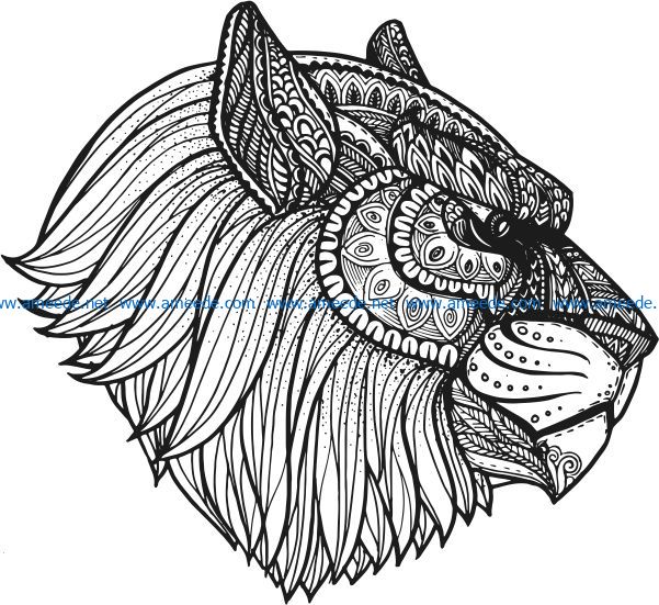 art lion file cdr and dxf free vector download for laser engraving machines