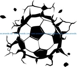 ball punched the wall file cdr and dxf free vector download for print or laser engraving machines