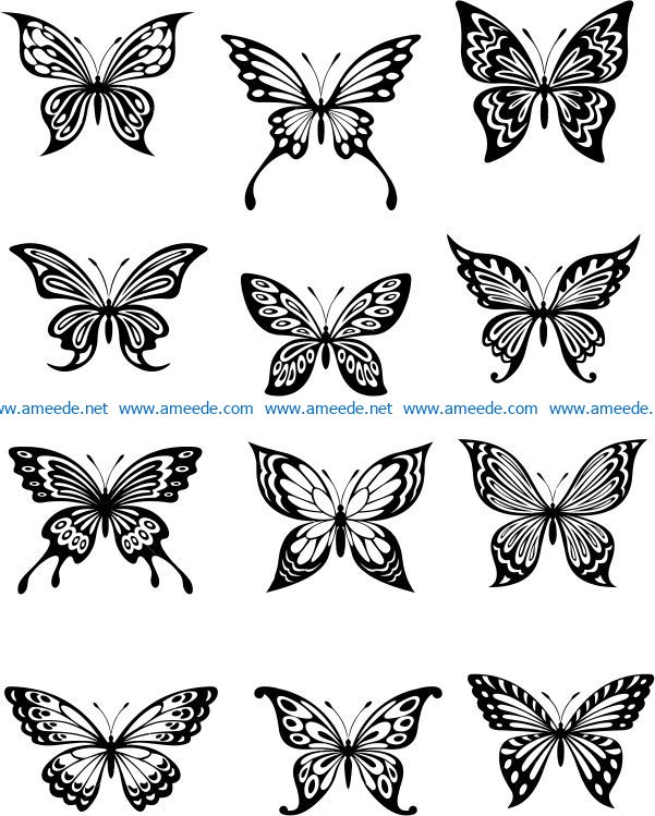 beautiful butterfly file cdr and dxf free vector download for laser engraving machines