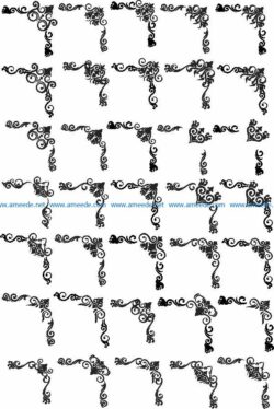 corners set file cdr and dxf free vector download for laser engraving machines
