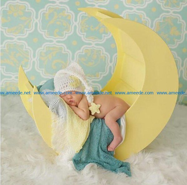 crib moon for the baby file cdr and dxf free vector download for Laser cut