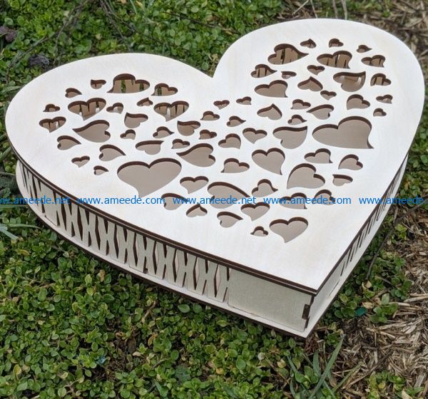 cute heart box file cdr and dxf free vector download for Laser cut