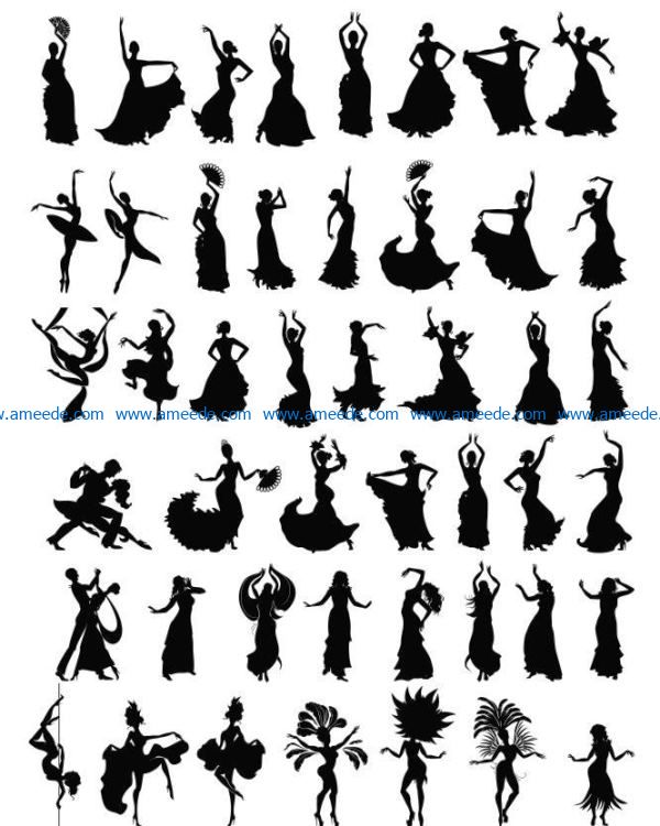 dance silhouette file cdr and dxf free vector download for Laser cut