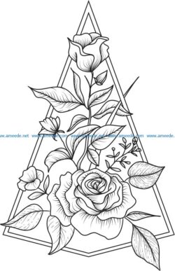 decoration rose  file cdr and dxf free vector download for laser engraving machines