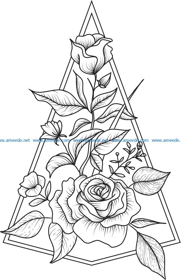 decoration rose file cdr and dxf free vector download for Laser cut