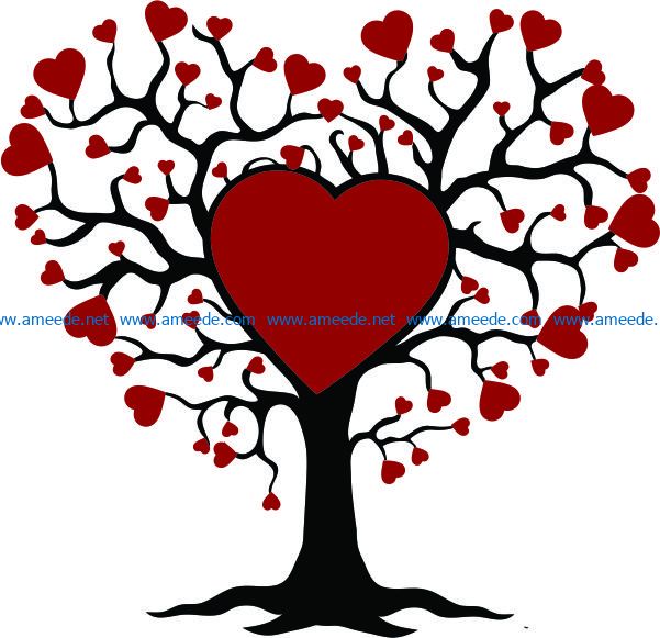 family tree of love file cdr and dxf free vector download for Laser cut