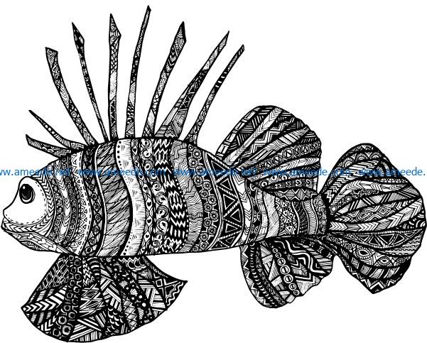 floral fish file cdr and dxf free vector download for laser engraving machines