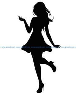 girl silhouette file cdr and dxf free vector download for Laser cut Plasma