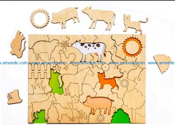 jigsaw puzzle file cdr and dxf free vector download for Laser cut