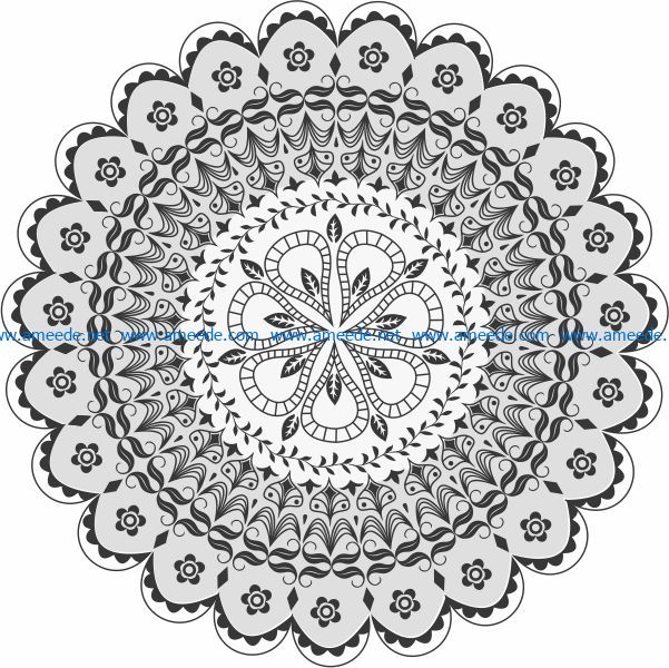 mandala file cdr and dxf free vector download for print or laser engraving machines