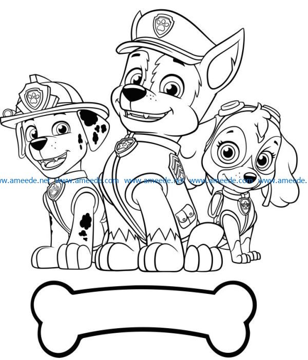 patrol puppies file cdr and dxf free vector download for Laser cut Plasma