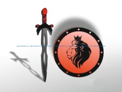 swords and shields file cdr and dxf free vector download for Laser cut