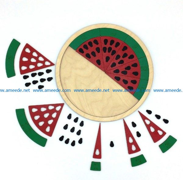 watermelon file cdr and dxf free vector download for Laser cut