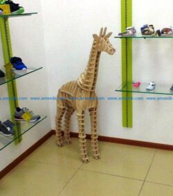 3D Giraffe file cdr and dxf free vector download for Laser cut