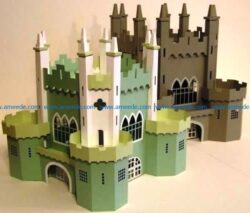 3D big castle file cdr and dxf free vector download for Laser cut