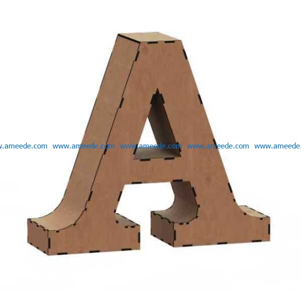 3d letter A file cdr and dxf free vector download for Laser cut