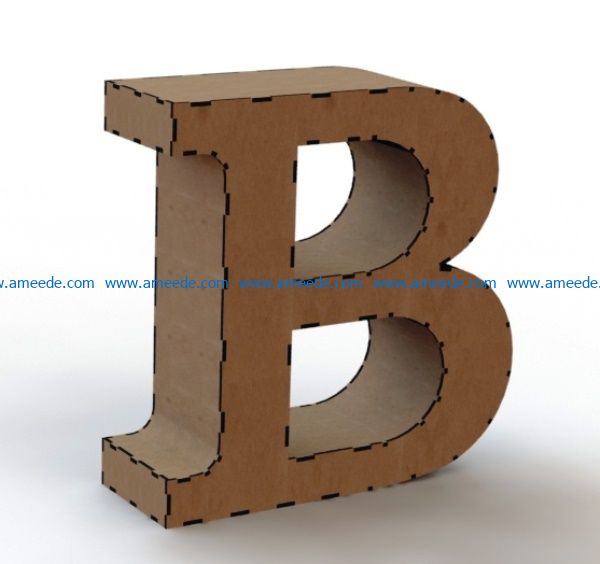 3d letter B file cdr and dxf free vector download for Laser cut