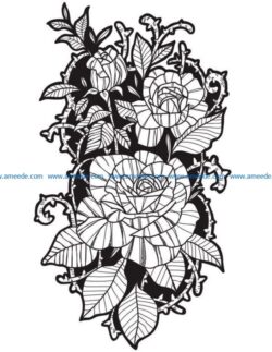 Ancient rose file cdr and dxf free vector download for laser engraving machines