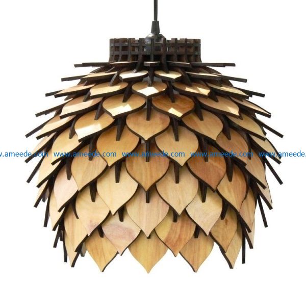 2D-60011 - Spheric wooden lamp DXF CDR plan for laser machine cut