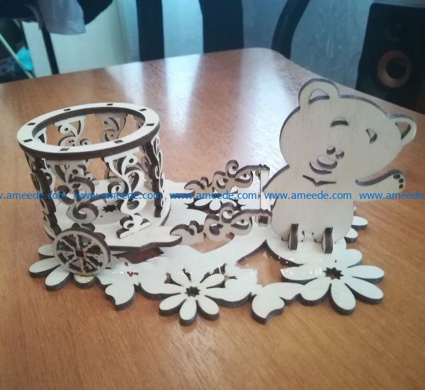 Bear napkin holder file cdr and dxf free vector download for Laser cut