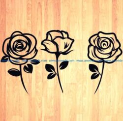 Beautiful carved roses file cdr and dxf free vector download for laser engraving machines