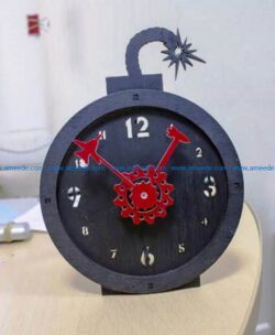 Bomb clock file cdr and dxf free vector download for Laser cut