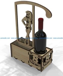 Bottle holder 8 March file cdr and dxf free vector download for Laser cut