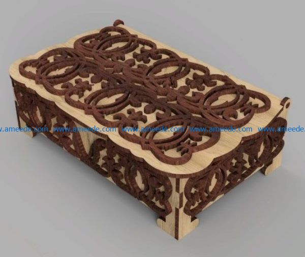 Casket with monogrammed file cdr and dxf free vector download for Laser cut