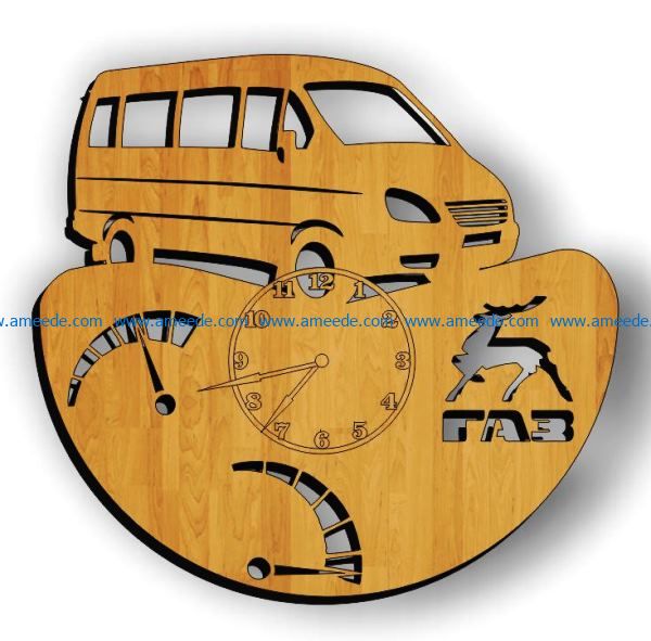 Car wall clock file cdr and dxf free vector download for Laser cut