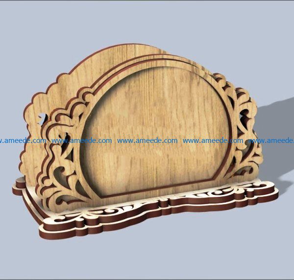 Carved napkin holder file cdr and dxf free vector download for Laser cut