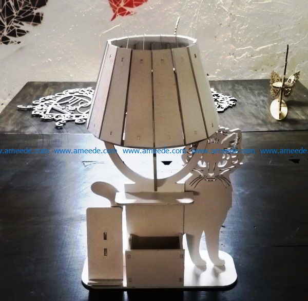 Cat lamp file cdr and dxf free vector download for Laser cut