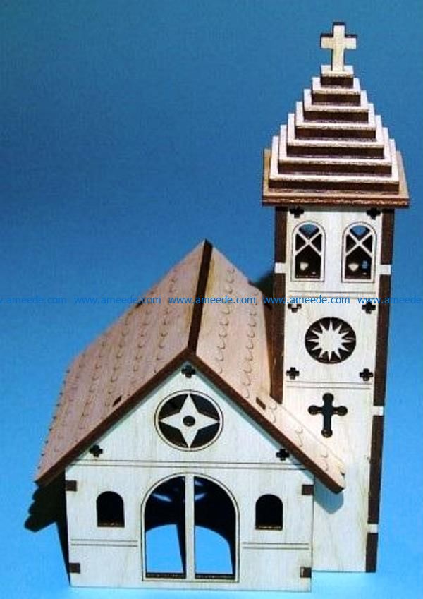 Church model file cdr and dxf free vector download for Laser cut