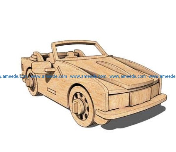 Convertible car file cdr and dxf free vector download for Laser cut