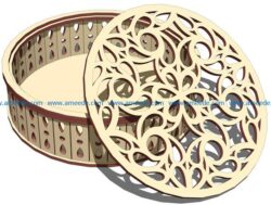 Cylindrical box with decoration file cdr and dxf free vector download for Laser cut