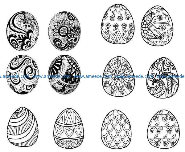 Decorate easter eggs file cdr and dxf free vector download for laser engraving machines