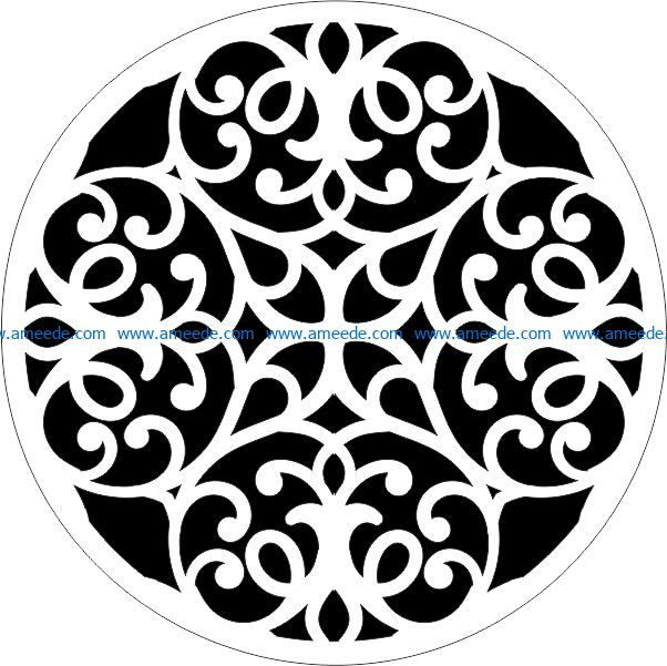 Decorative motifs circle E0009261 file cdr and dxf free vector download for Laser cut