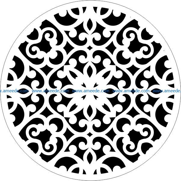 Decorative motifs circle E0009262 file cdr and dxf free vector download for Laser cut