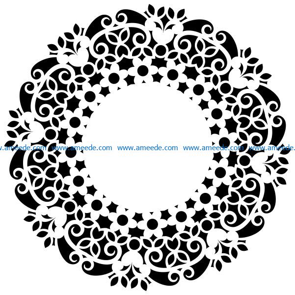 Decorative motifs circle E0009263 file cdr and dxf free vector download for Laser cut