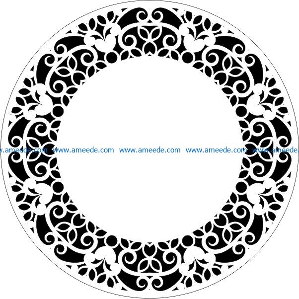 Decorative motifs circle E0009301 file cdr and dxf free vector download for Laser cut