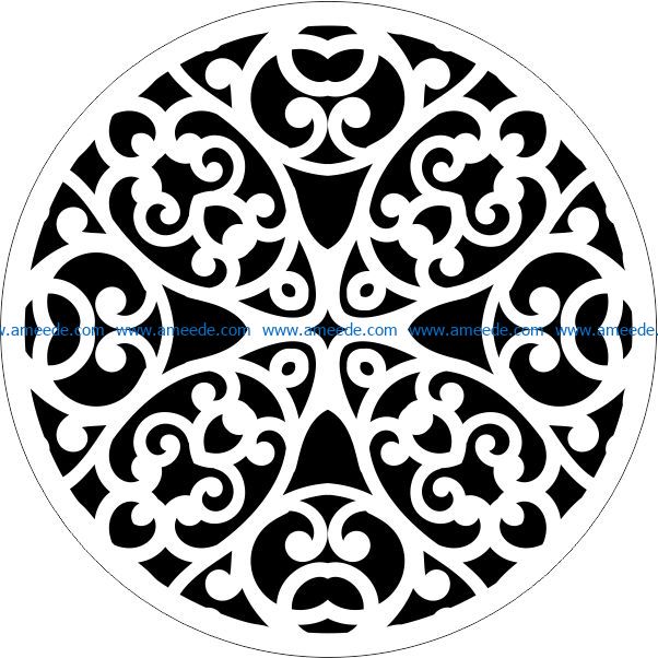 Decorative motifs circle E0009303 file cdr and dxf free vector download for Laser cut