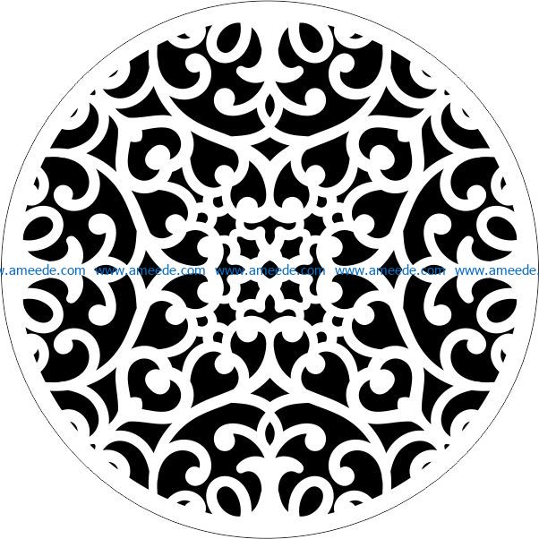 Decorative motifs circle E0009427 file cdr and dxf free vector download for Laser cut