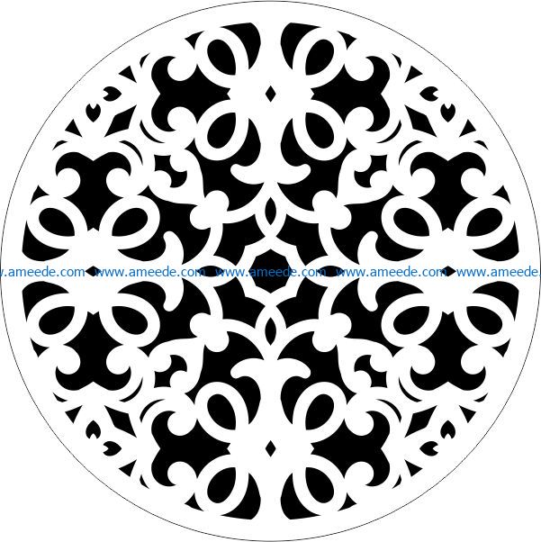 Decorative motifs circle E0009429 file cdr and dxf free vector download for Laser cut