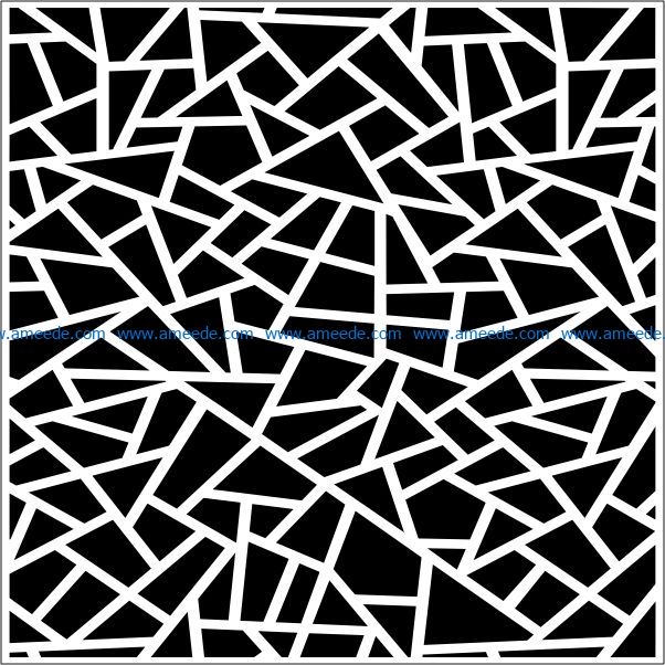 Decorative pattern of broken glass square file cdr and dxf free vector download for Laser cut