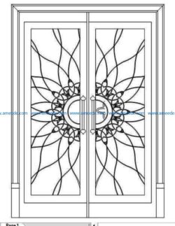 Design pattern door E0009113 file cdr and dxf free vector download for Laser cut CNC