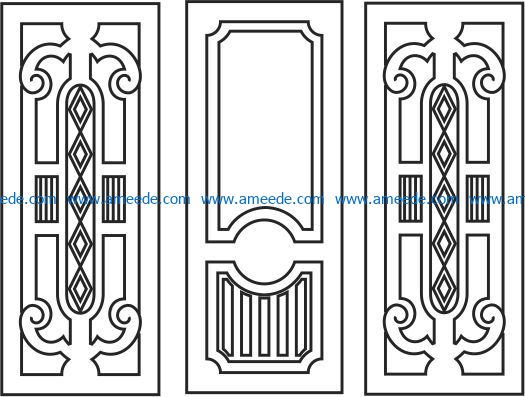 Design pattern door E0009425 file cdr and dxf free vector download for Laser cut CNC