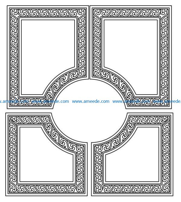 Design pattern door E0009593 file cdr and dxf free vector download for Laser cut CNC