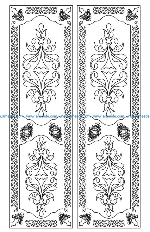 Design pattern door E0009594 file cdr and dxf free vector download for Laser cut CNC